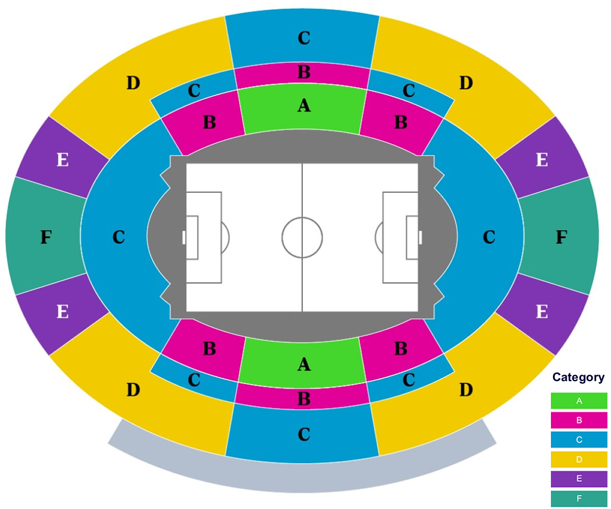Rose Bowl Stadium (Football) seating plan