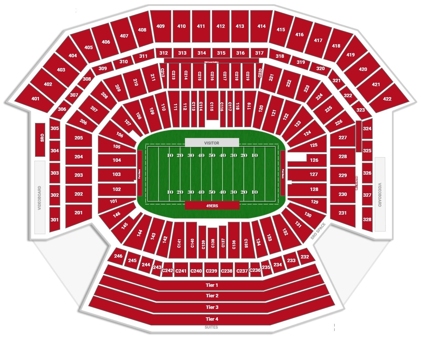 Levis San Francisco Bay Area Stadium seating plan
